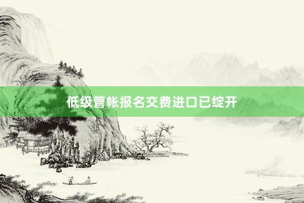 低级管帐报名交费进口已绽开